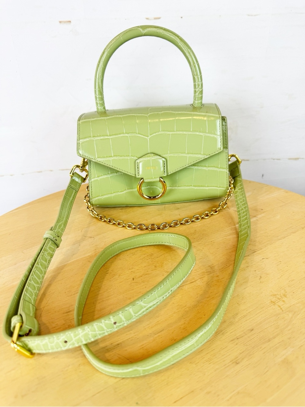 JW Pei | Green Croc Top Handle Crossbody Mini Bag - Picture 5 of 12